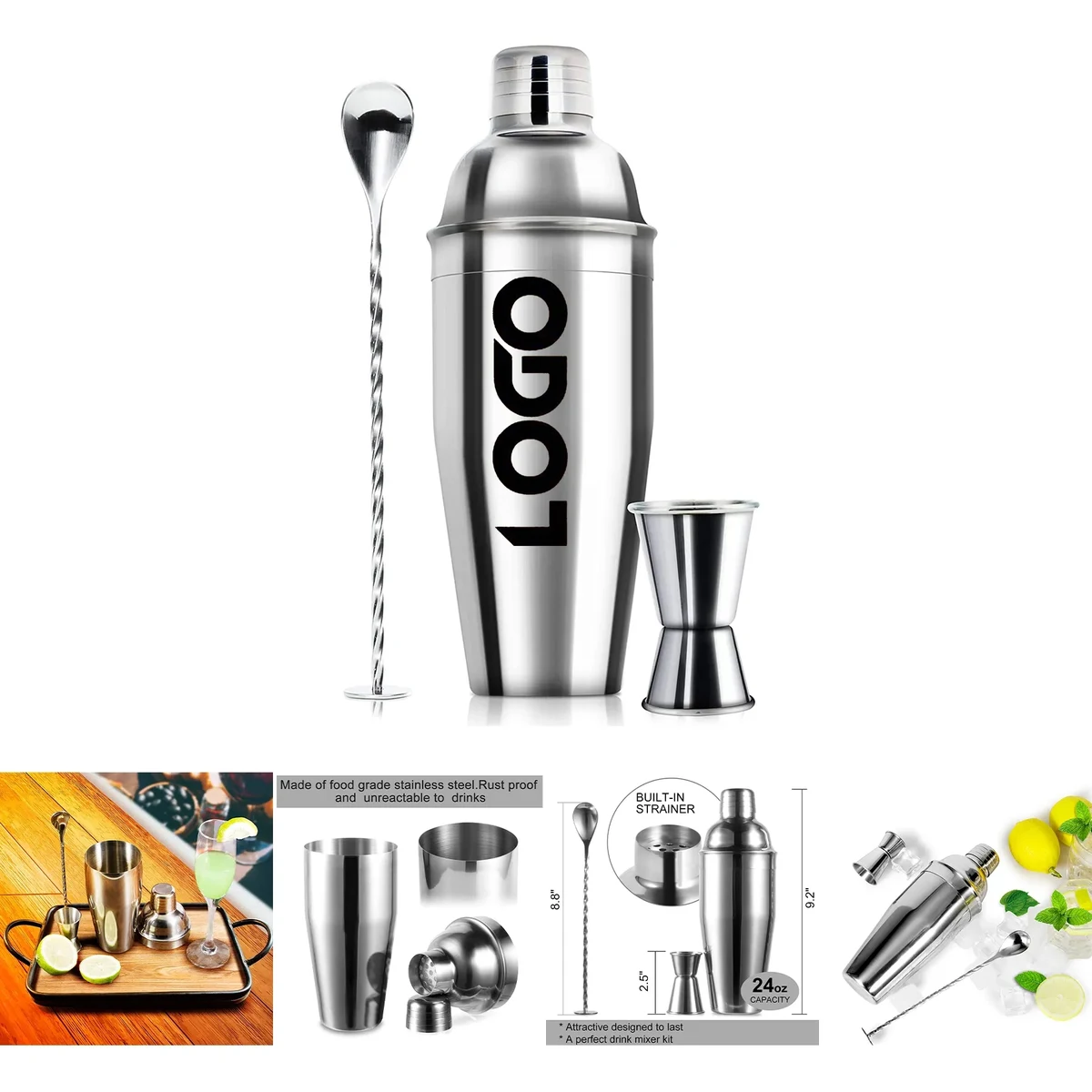 24oz Cocktail Shaker Bar Set 1