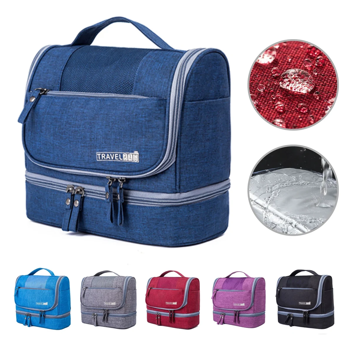 Waterproof Travel Toiletry Organizer Bag With Hook 1