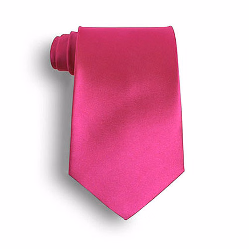 Fuchsia Polyester Satin Tie