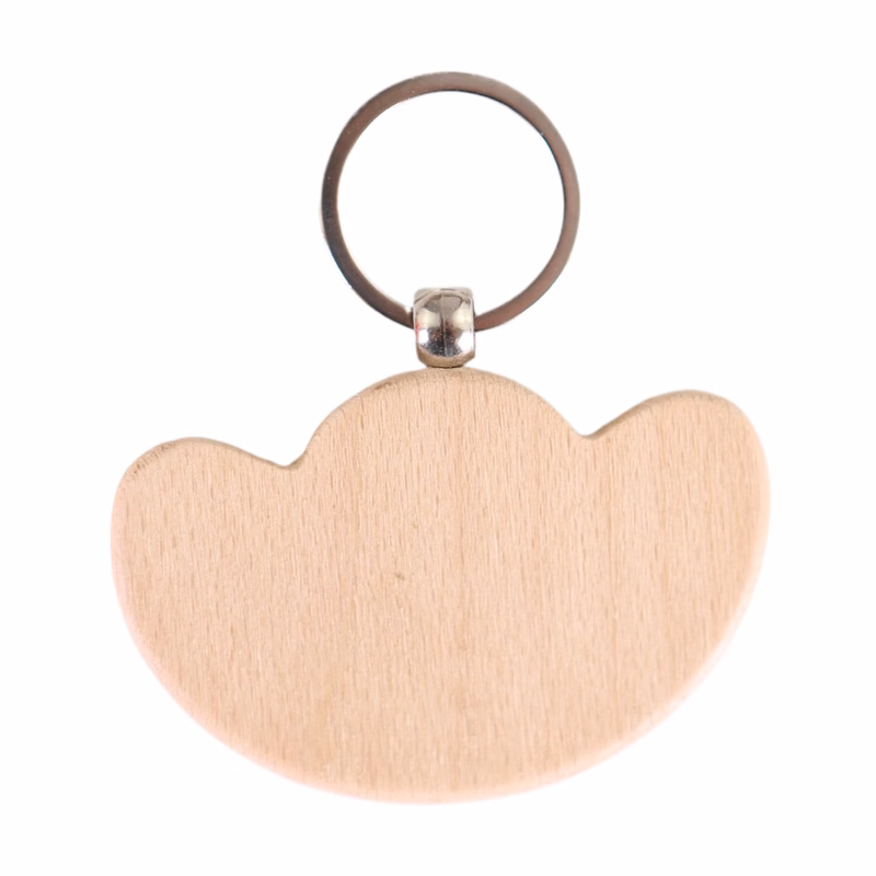Wooden Tulip Shape Keychain
