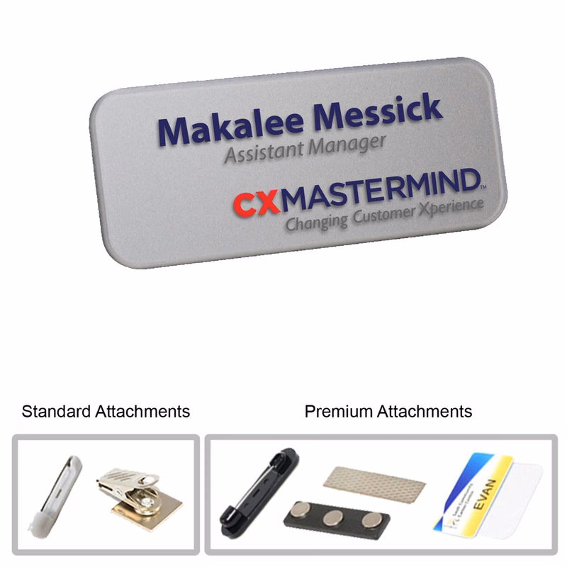 3"W x 1.5"H Shadow Name Badge w/ Full Color Logo