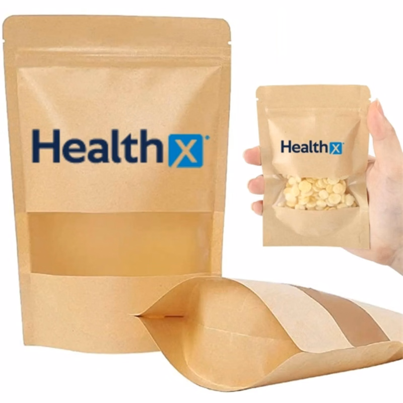3.5" x 5.5" Kraft Paper Stand Up Zip Lock Food Storage Bags