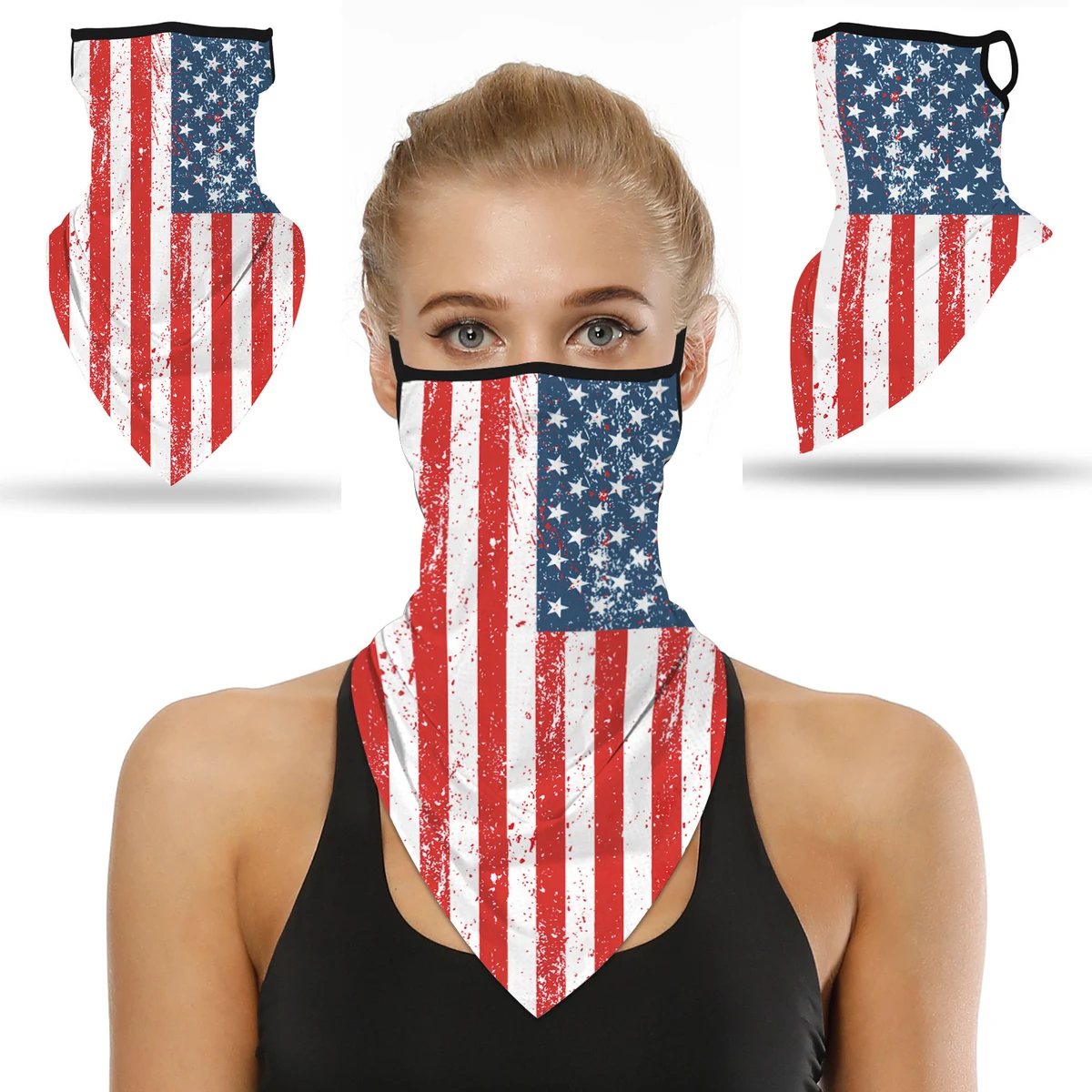 Triangle Hanging Ear Bandana Face Scarf Mask 1