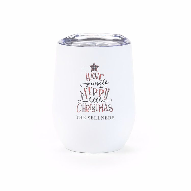 12 Oz. Family Plaid Wine Tumbler