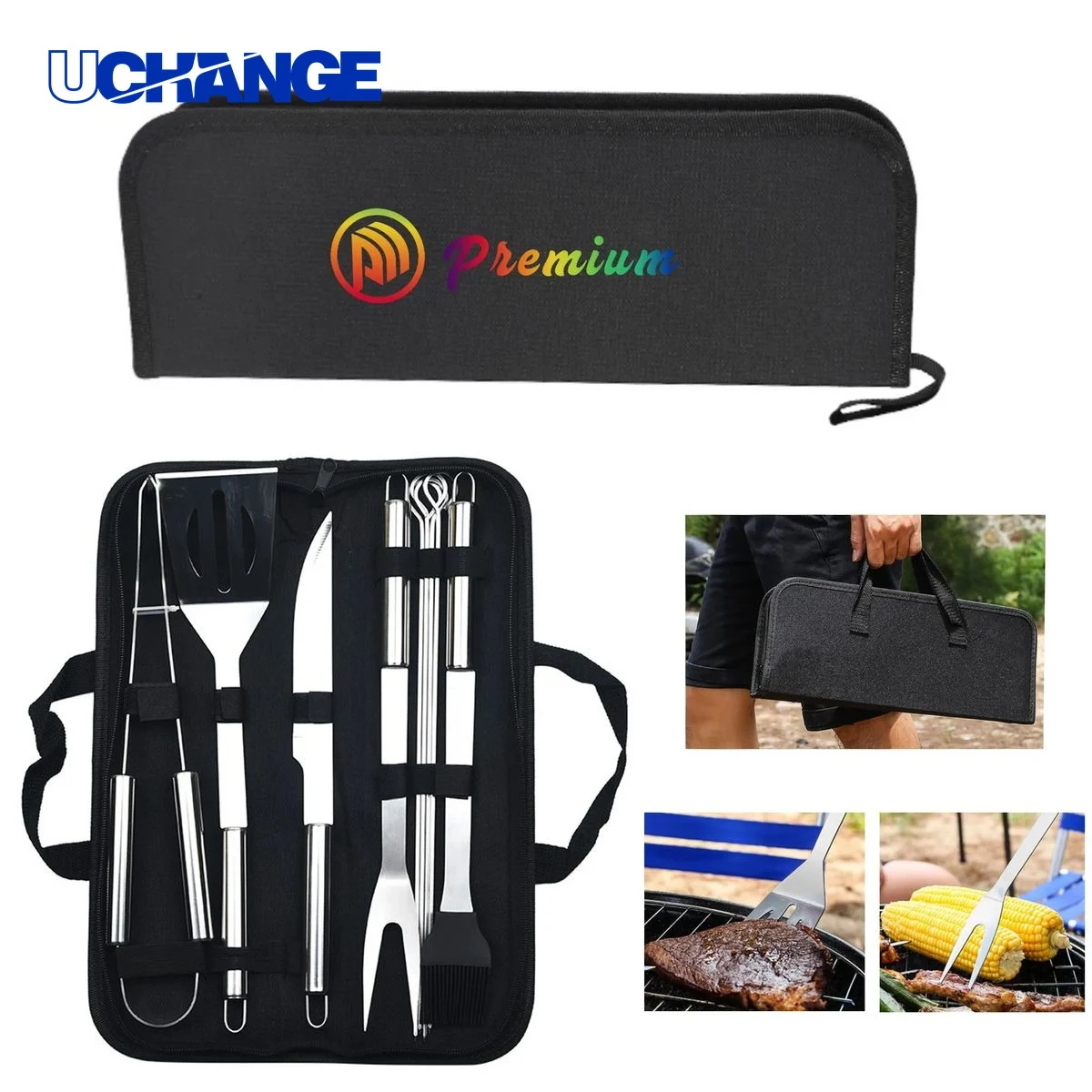 Stainless Steel BBQ Set With Storage Bag 1