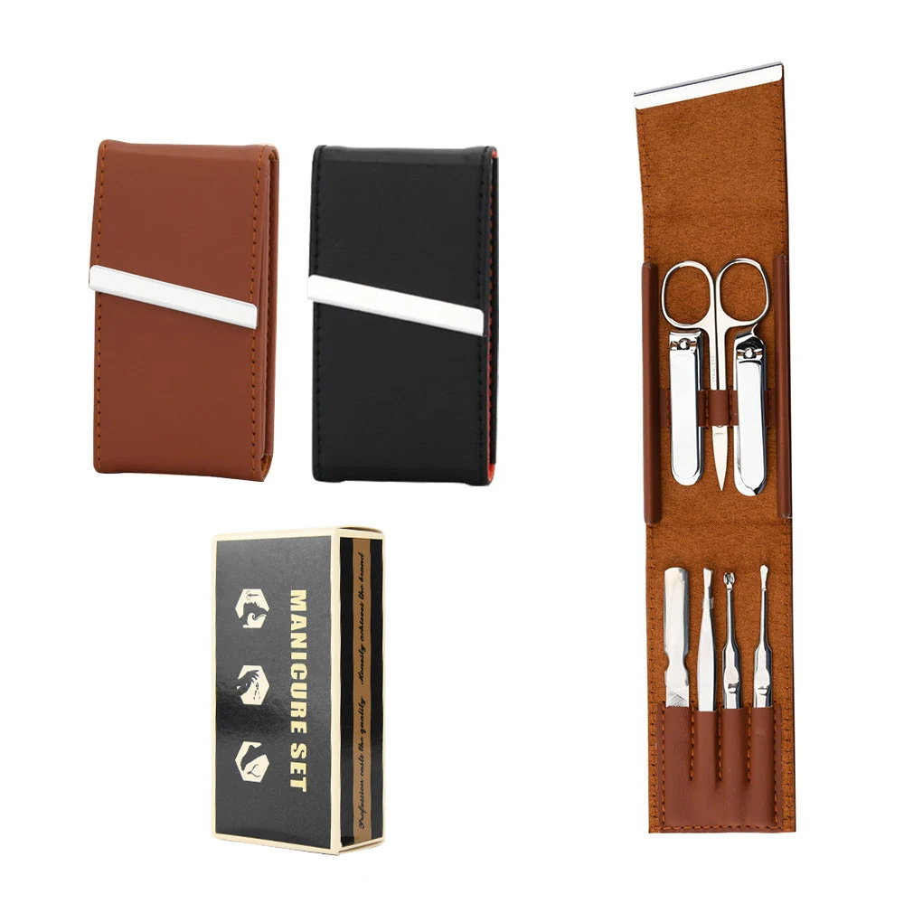 Seven Pieces Stainless Manicure Set With Leather Pouch 1