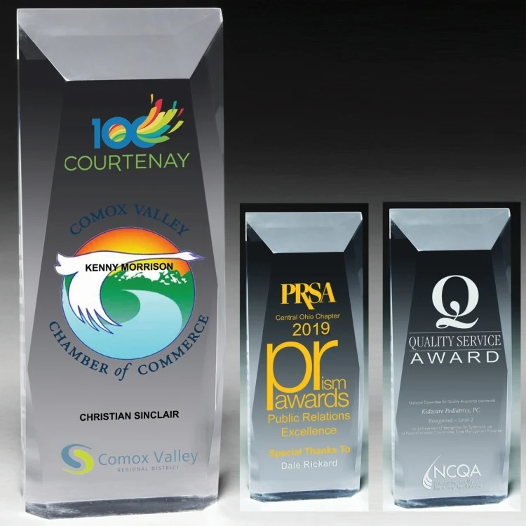 Faceted Obelisk Award - 8" 4-Color Process 1