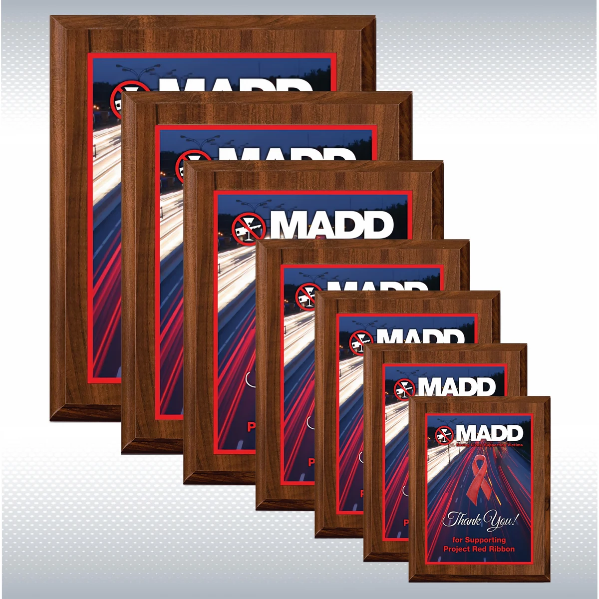 Cherry Finish Wood Plaque w/Full Color Sublimated Plate 1