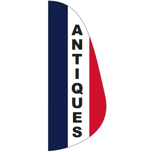 "ANTIQUES" 3' x 8' Message Feather Flag 1