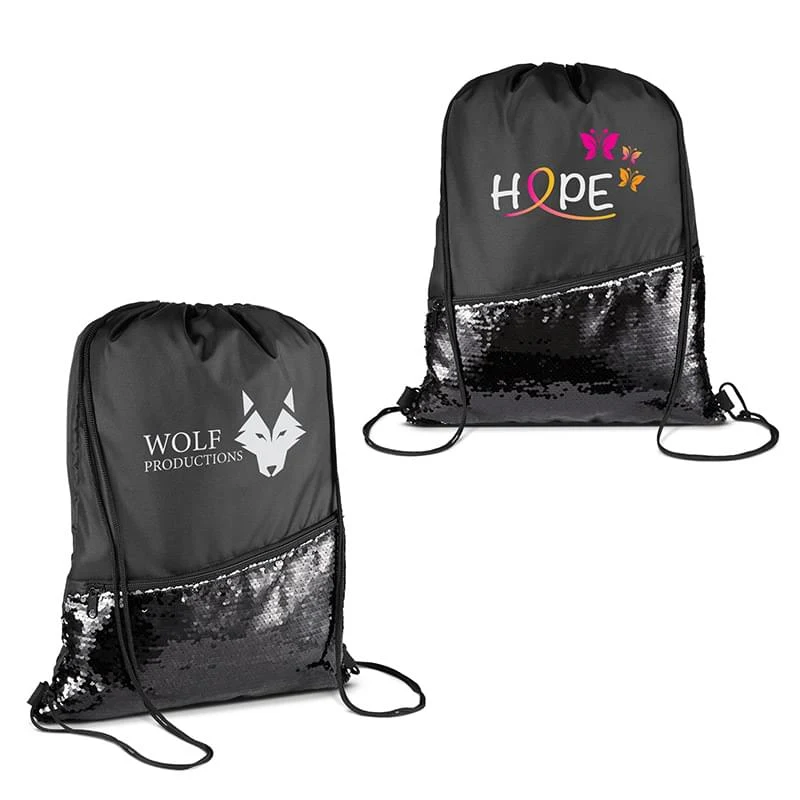 Sequin Drawstring Backpack 1