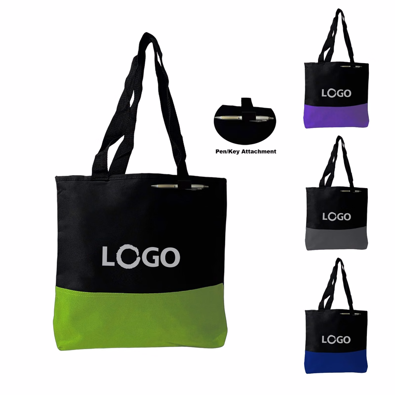 Two-Tone Tote Bag W/Loop Attachment