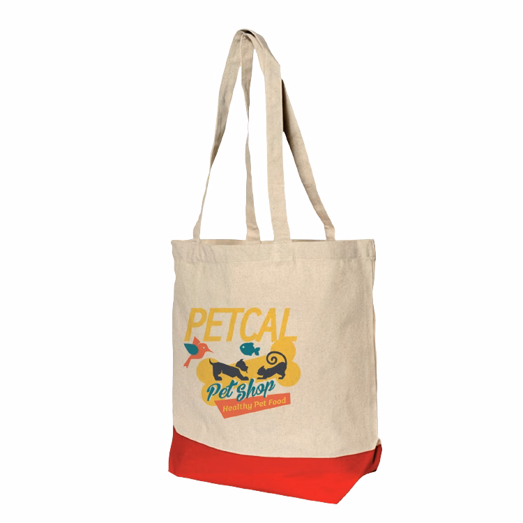 Red Colored Bottom Gusset Cotton Tote
