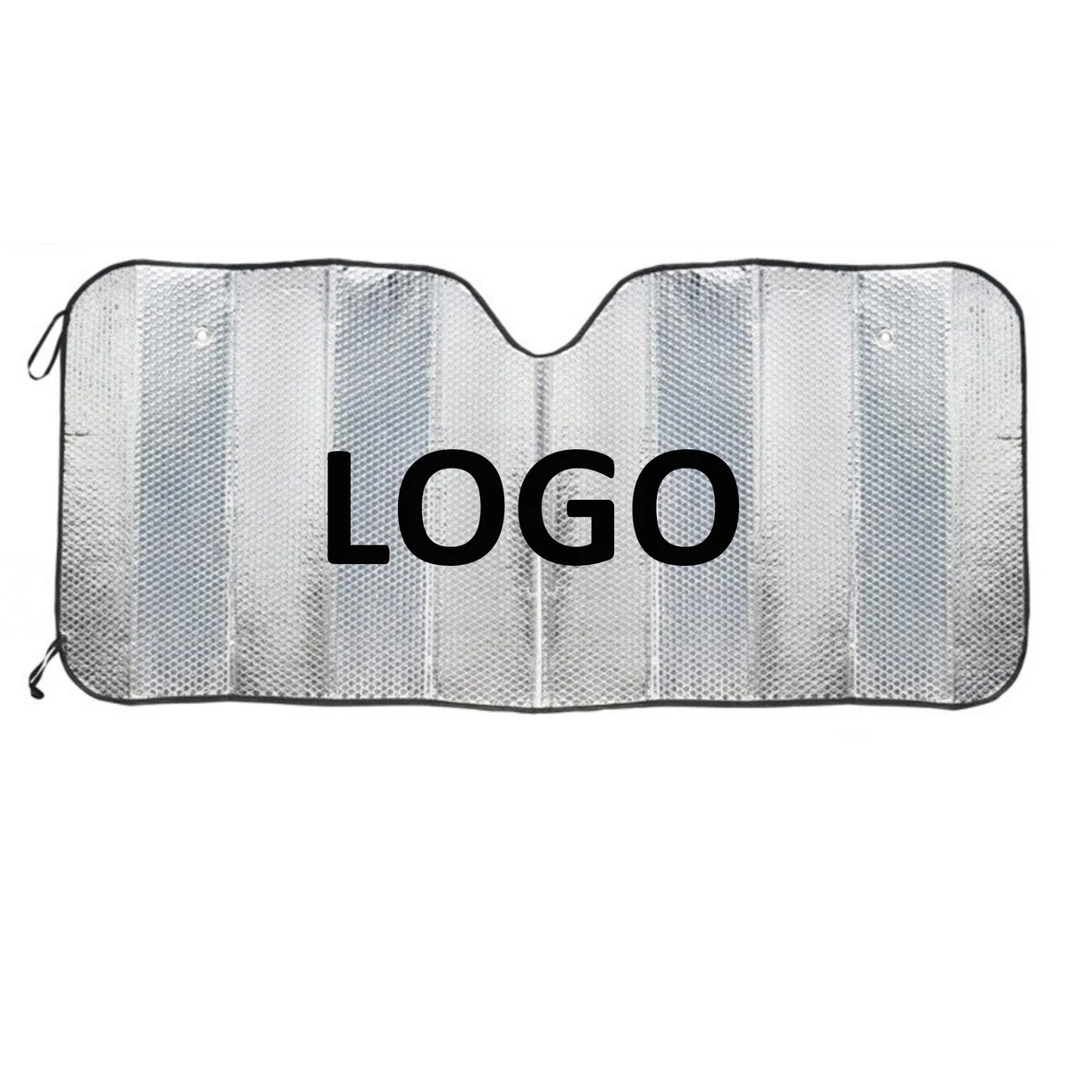 Silver Reflective Accordion Car Sunshade 1