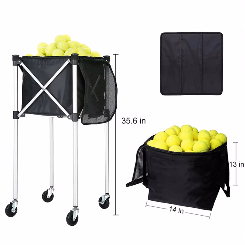 Portable Tennis Ball Hopper With Wheels