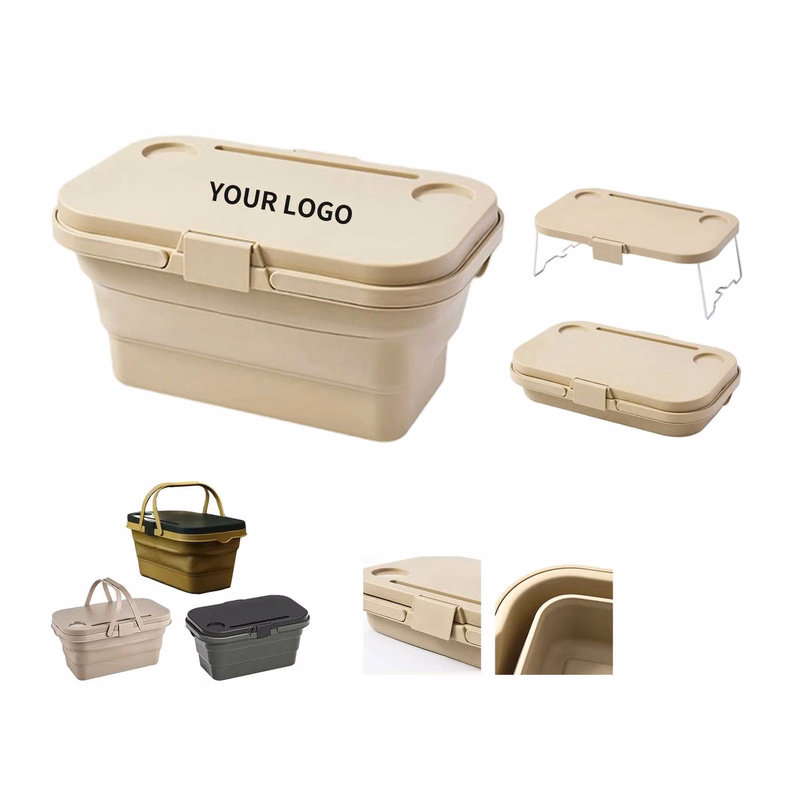 Folding Basket Table Combo for Picnics
