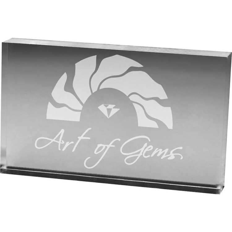 Clear Rectangular Acrylic Paper Weight (3"x 5"x 3/4") Laser Engraved 1