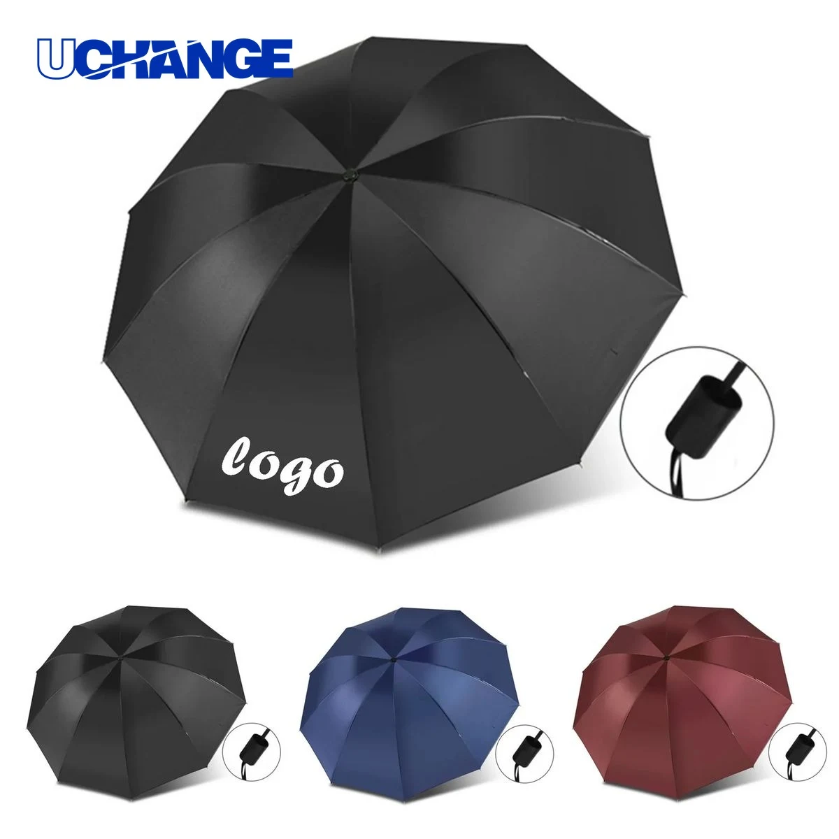 8-Rib Folding Umbrella Lightweight Travel Rain Gear 1