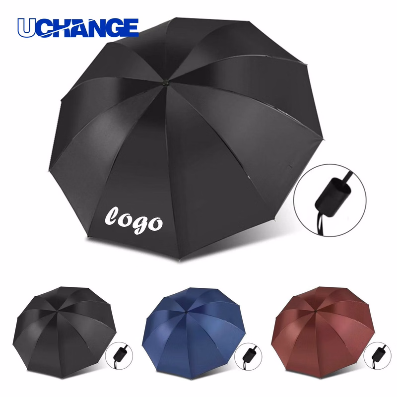 8-Rib Folding Umbrella Lightweight Travel Rain Gear