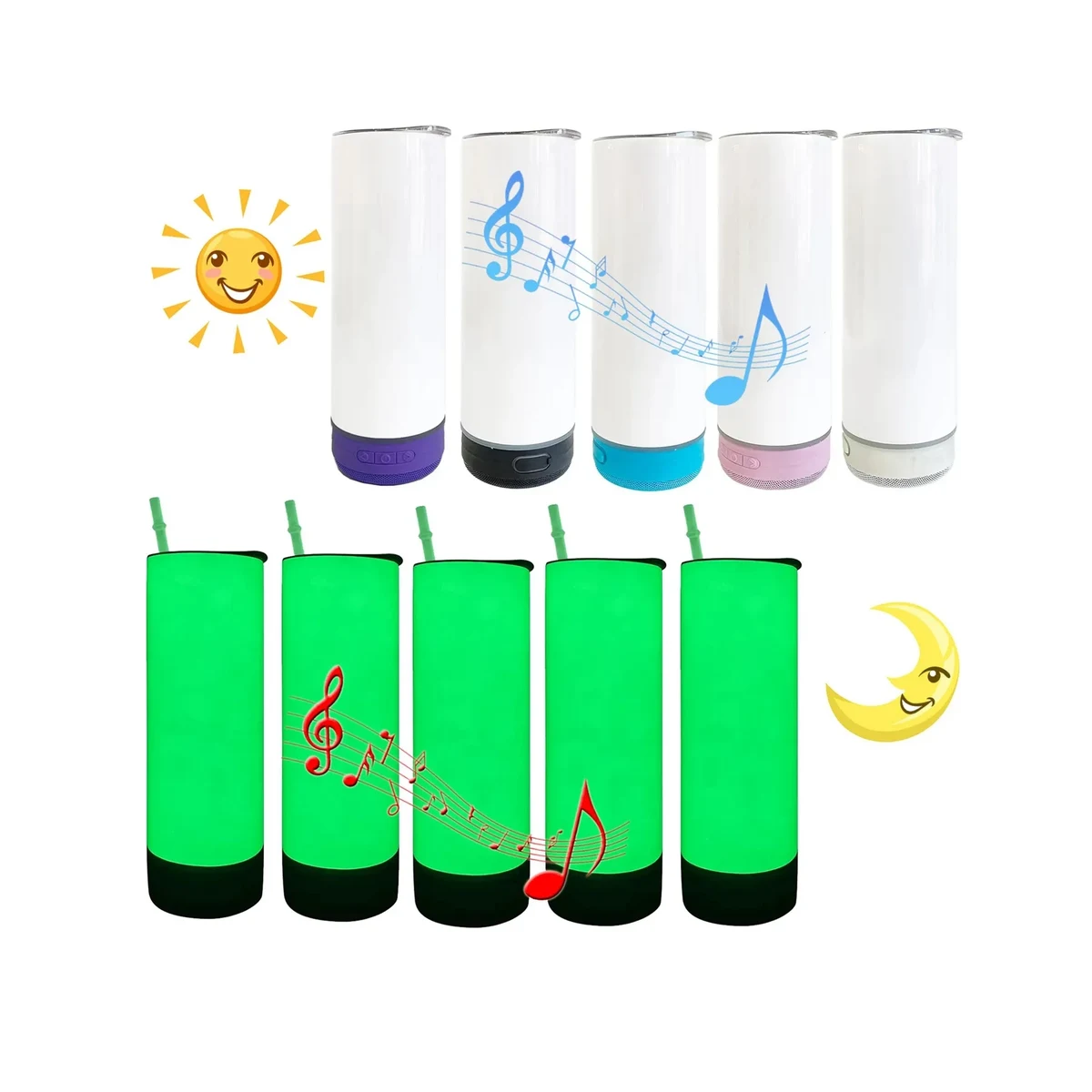 20 Oz. Luminous Vacuum Straight Mug with Wireless Speaker 1