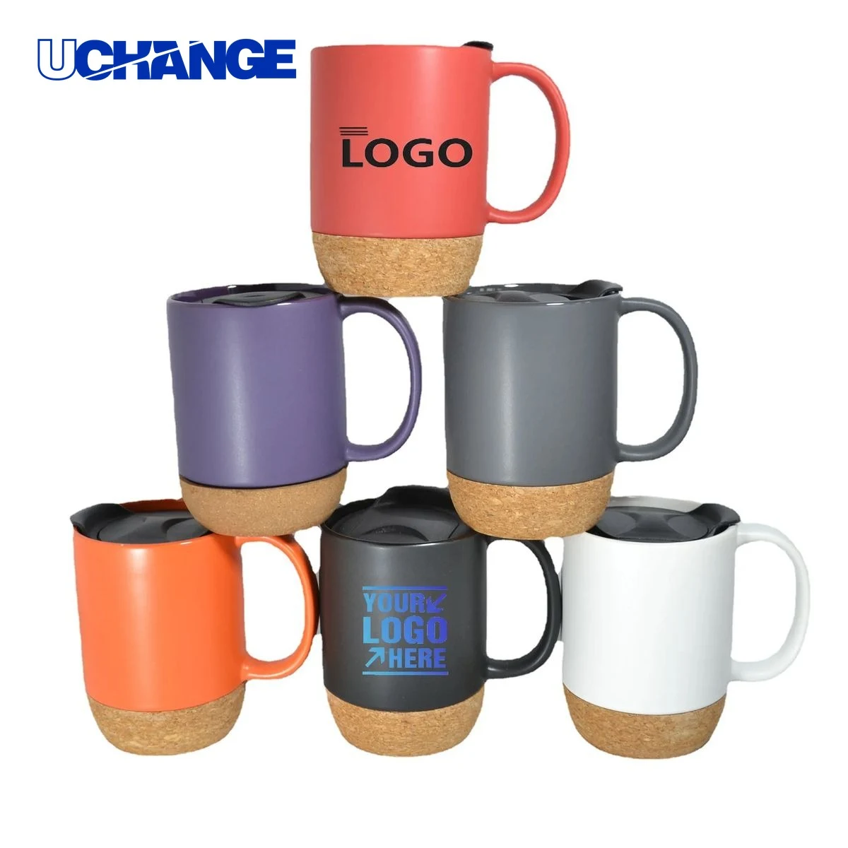 14oz Cork Bottom Ceramic Coffee Mug 1