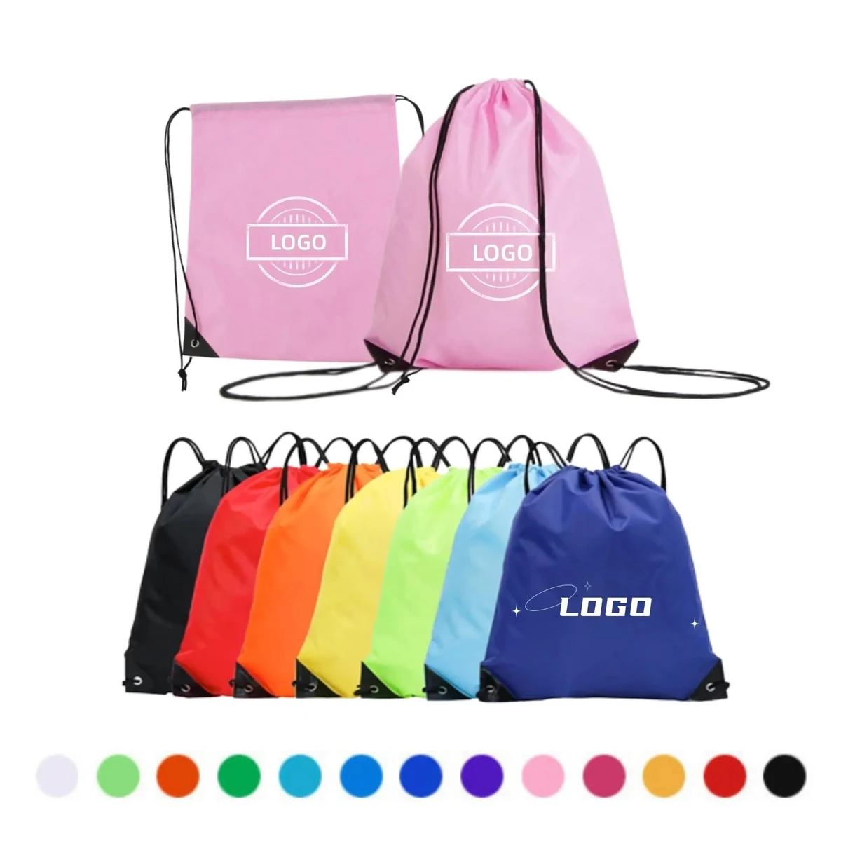 210D Polyester Drawstring Backpack Classic Waterproof 1