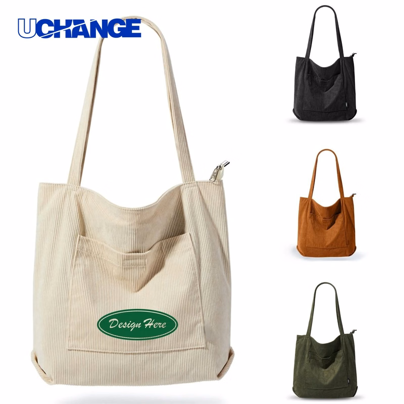 Corduroy Canvas Tote Bag