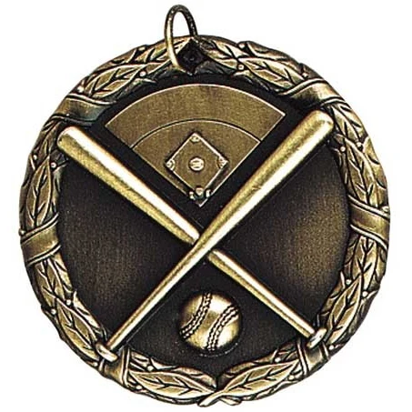 Baseball XR200 Series Medal, 2" 1