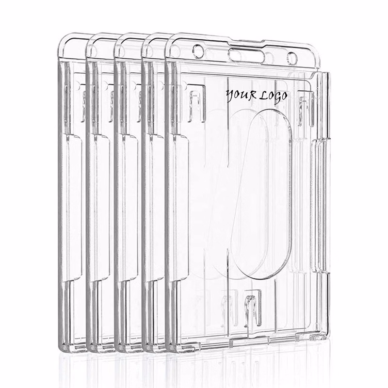 Clear Vertical Badge Holder With Thumb Slot