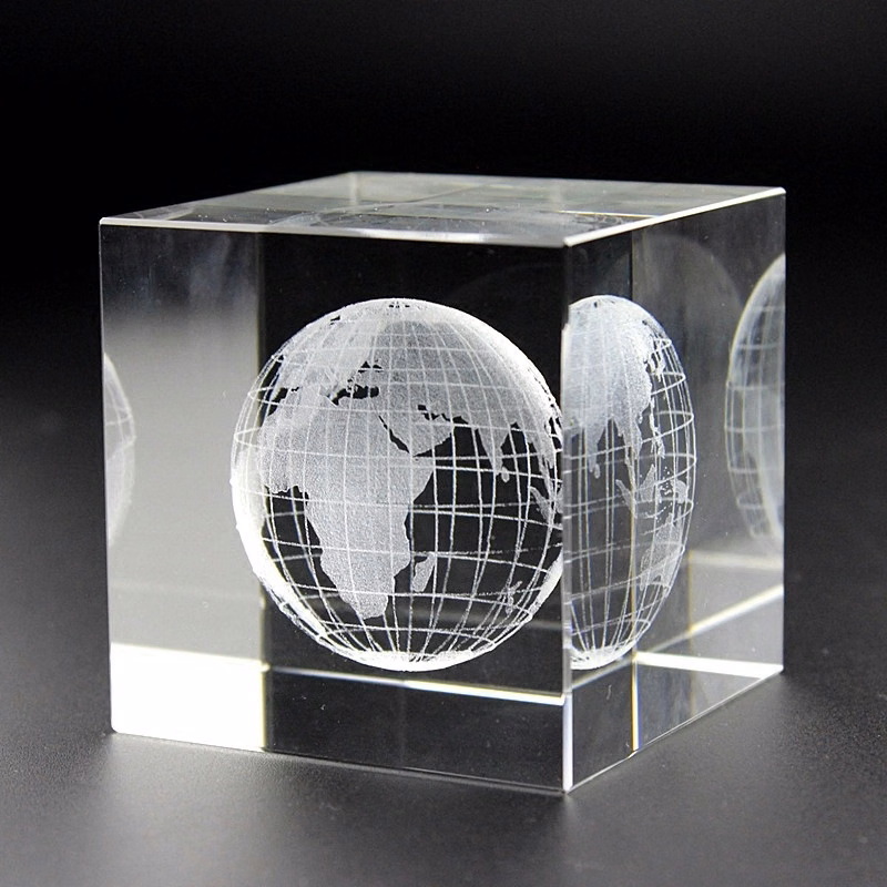 3D Crystal Cube Paperweight