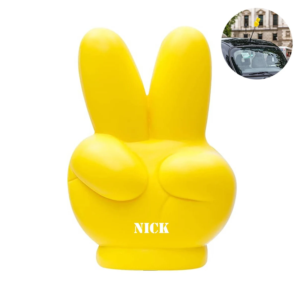 EVA Foam Yellow Victory V-Finger Antenna Topper Ball 1