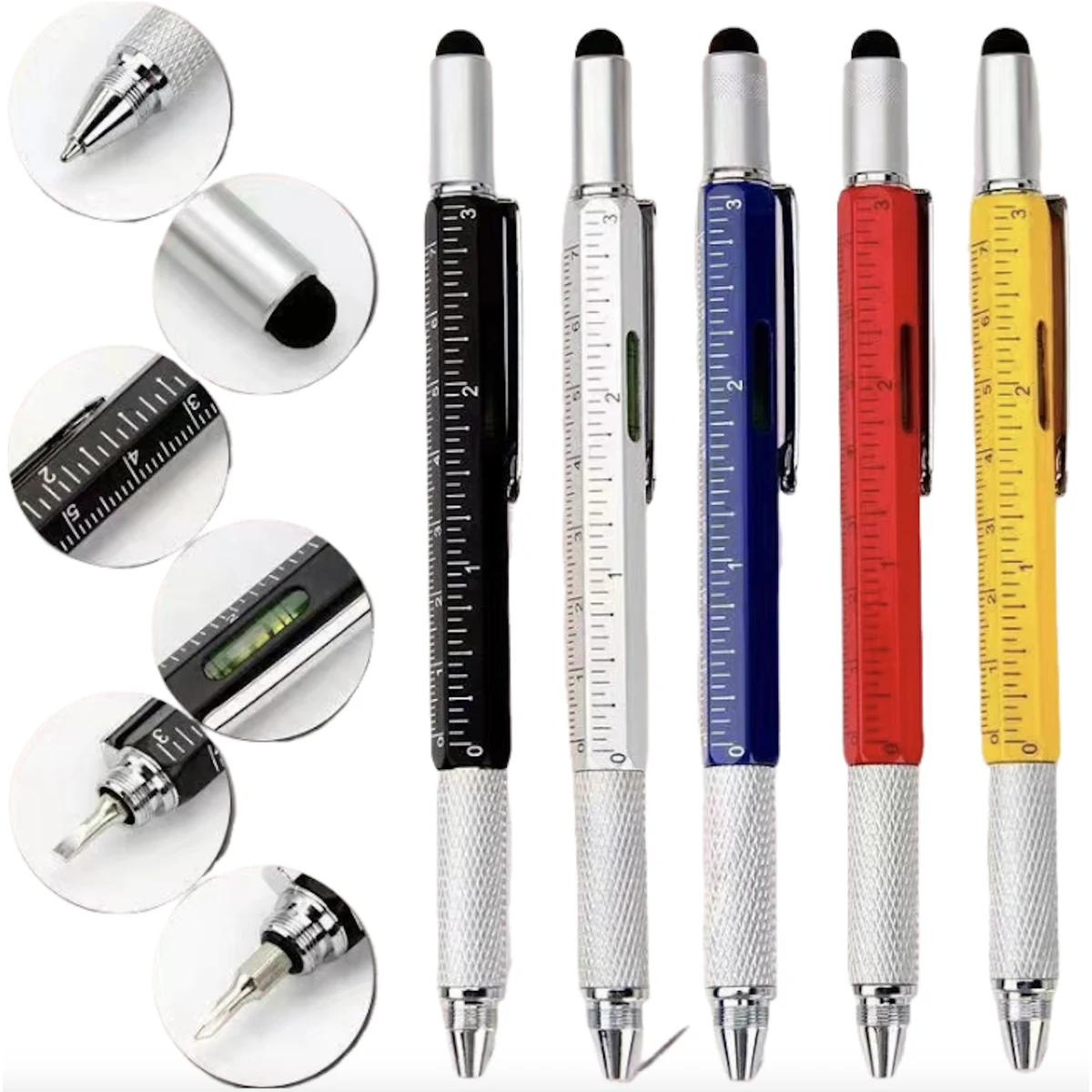 6 in 1 Multitool Pen with Ruler Level Gauge Screwdriver 1