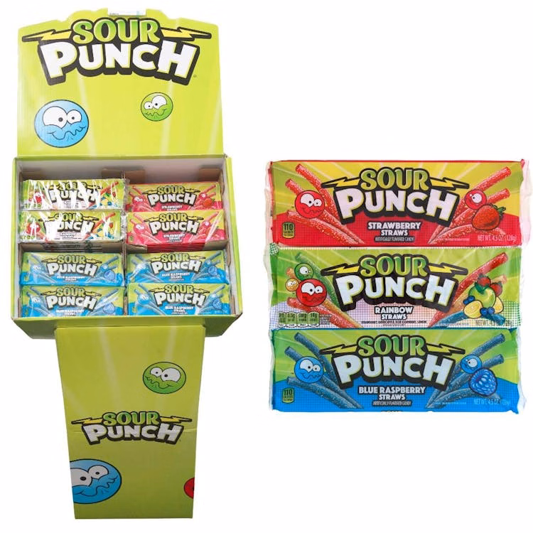 Sour Punch Straws - Floor Display