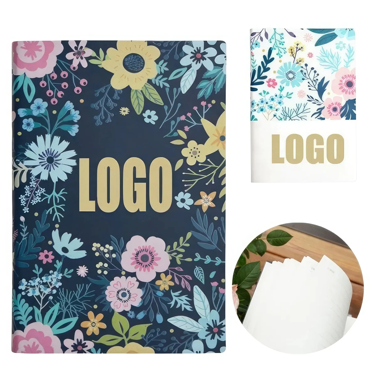 PU Leather A5 Flower Business Travel Journal Notebook 1