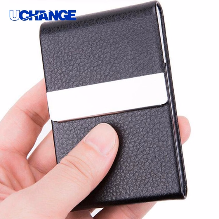 Magnetic Closure PU Leather Business Card Holder Case