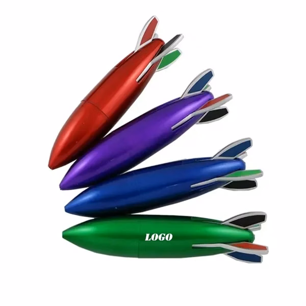4 In 1 Multicolor Pen Mini Rocket Shape Pens for Office, School and Events