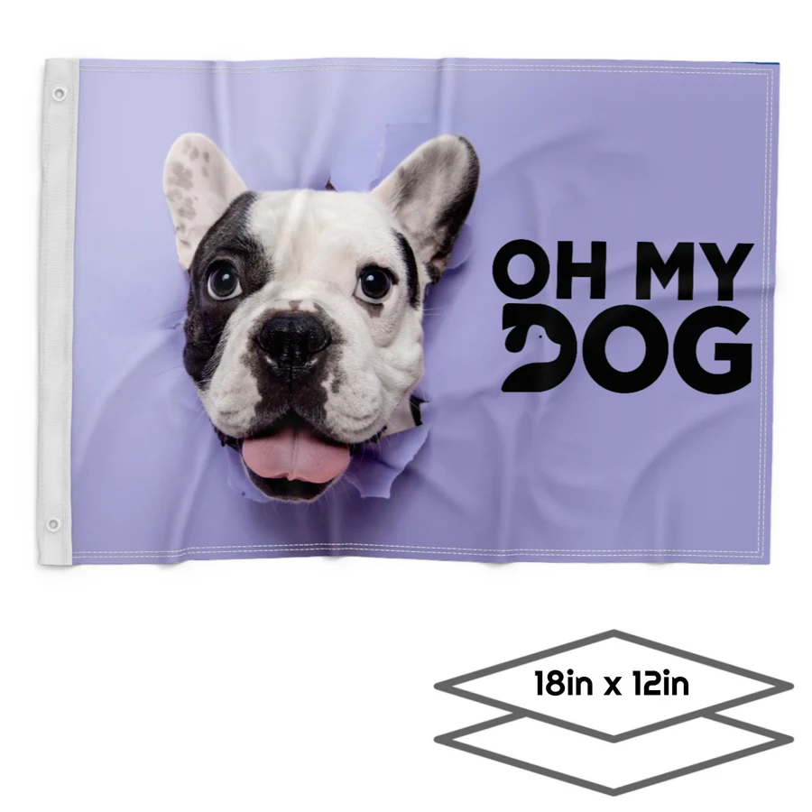 DOUBLE-SIDED DYE SUBLIMATION 2-LAYER 18IN X 12IN FLAG 1