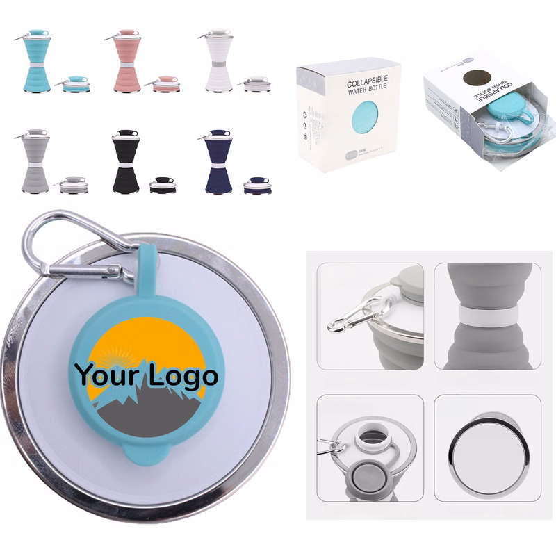 17Oz Silicone Collapsible Water Cup with Carabiner