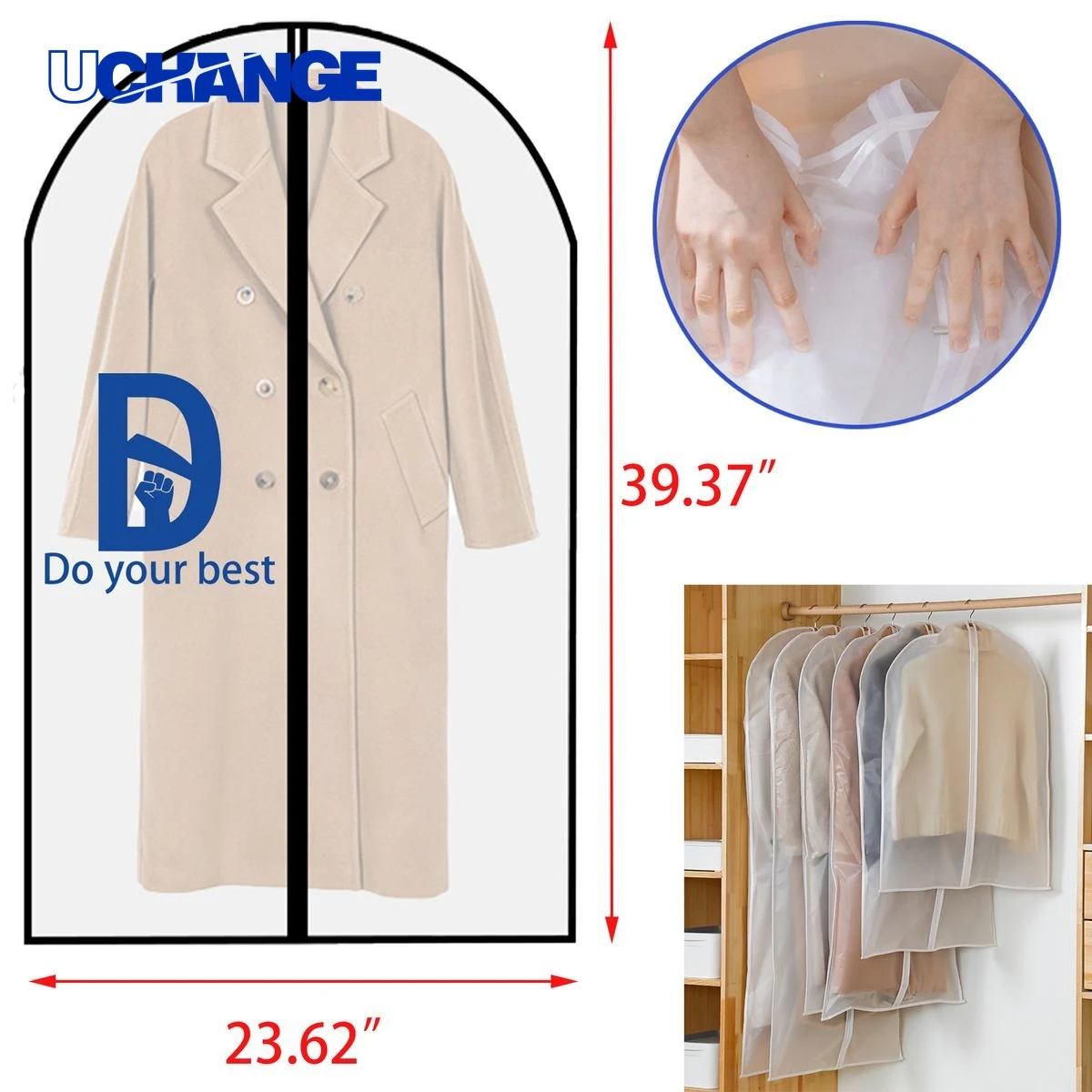 Plastic Garment Hanging Clothes Bag for Closet Storage 1