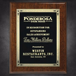 Aberdeen Walnut Plaque with Lasered Plate