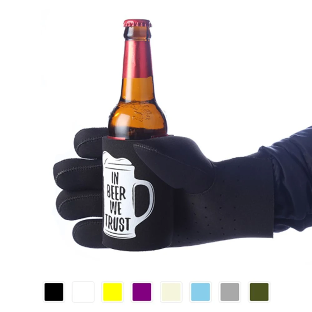 Insulated Neoprene Holding Glove Can Cooler, custom koozie with logo imprint 1