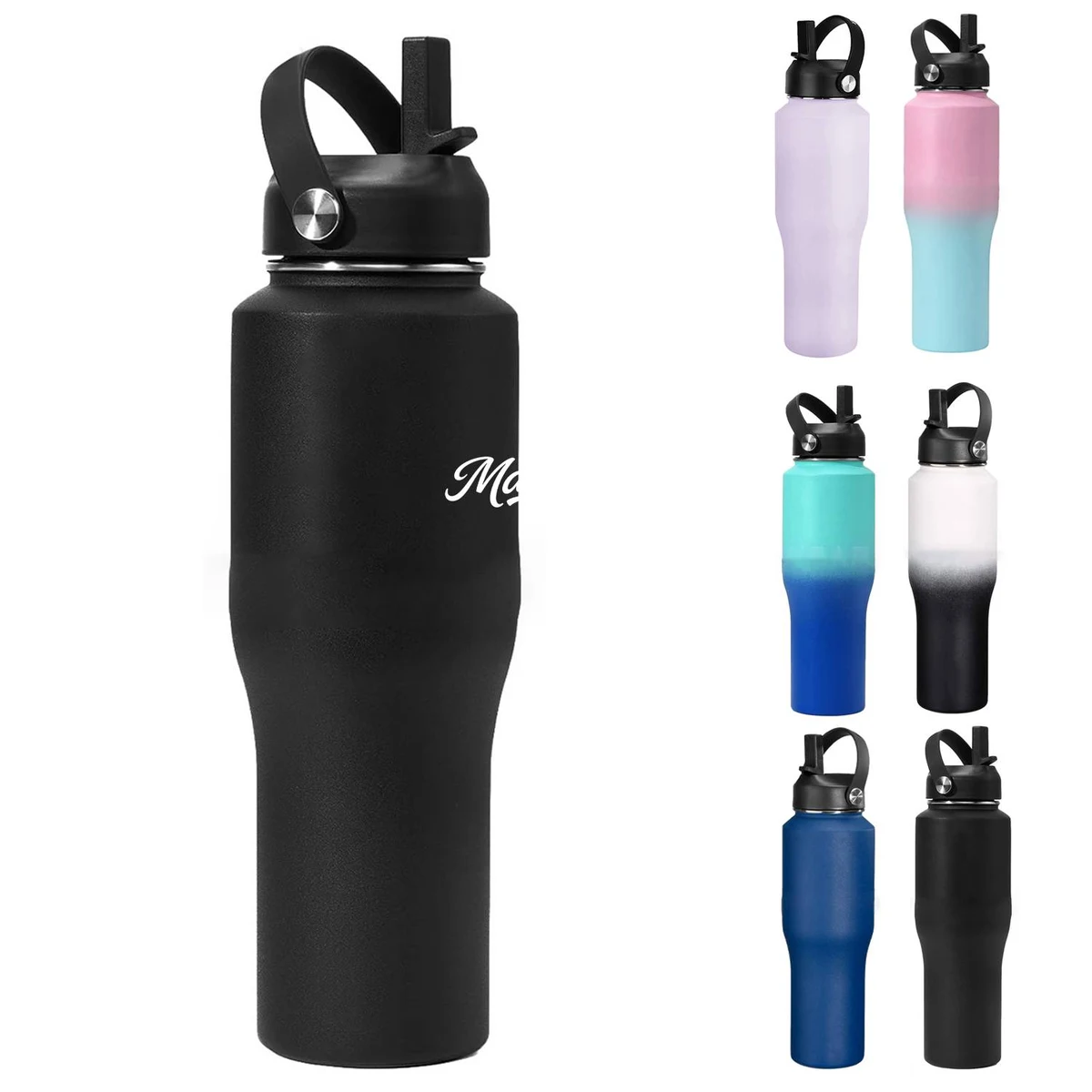 25oz Stainless Steel Wide Mouth Water Bottle w/ Handle, custom water bottle with logo imprint 1
