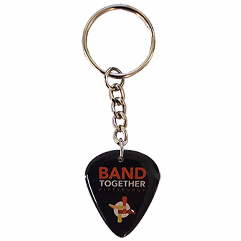 Novelty Pick with Double Sided Imprint with Key Chain Attachment