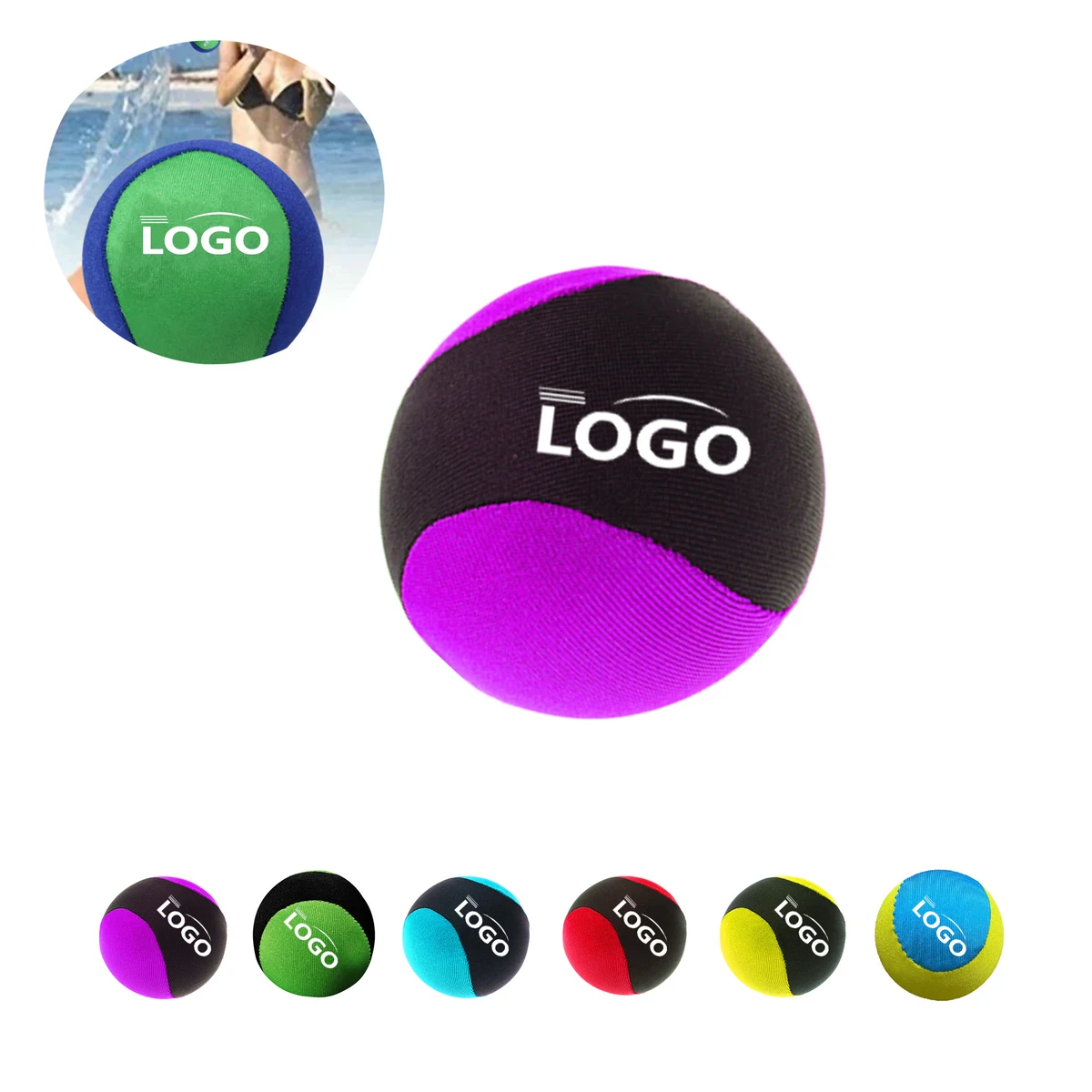 MOQ50 TPR Gel Water Bouncing Cloth Beach Ball 1