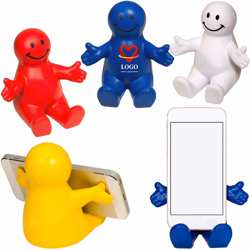 Smiley Guy Stress Reliever Desktop Cell Phone Stand Holder