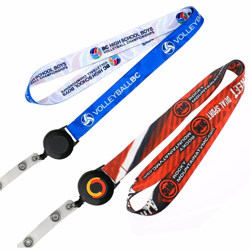 3/4 inch Dye Sublimation Lanyards w/ Retractable Reel Combo