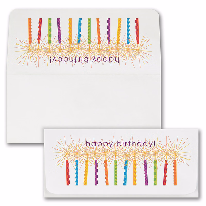 Birthday Candles Currency Envelope (Sparkling Candles)