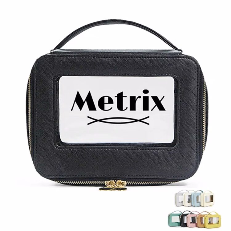 High-End Portable Cosmetic Case with Clear Window