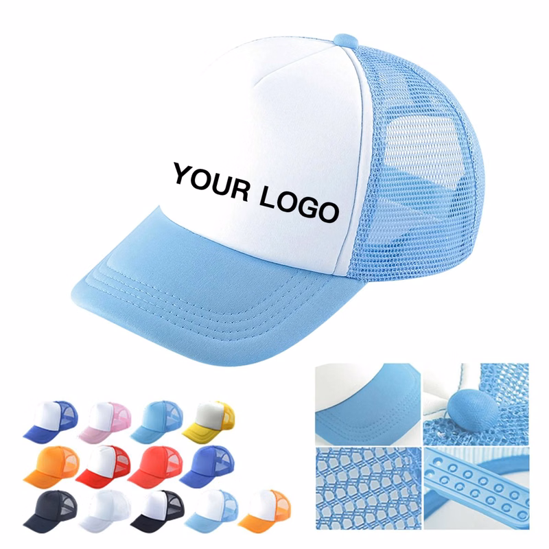Mesh Back Trucker Hat with Adjustable Snap Closure
