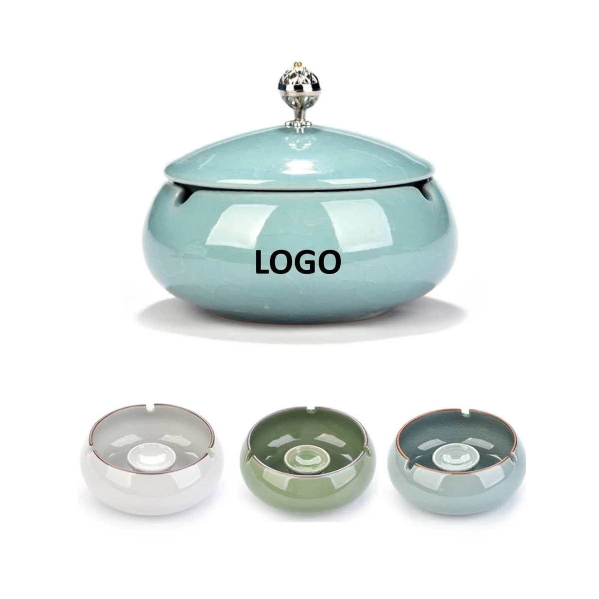 Creative Luxury Ceramic Ashtray With Lid 1