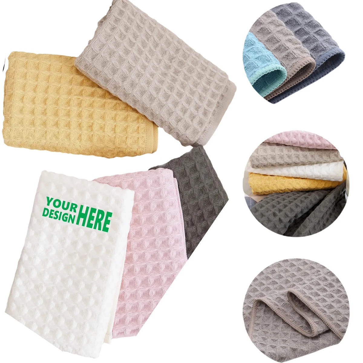 Cotton Large Plush Waffle Beach Bathroom Towel MOQ20 1